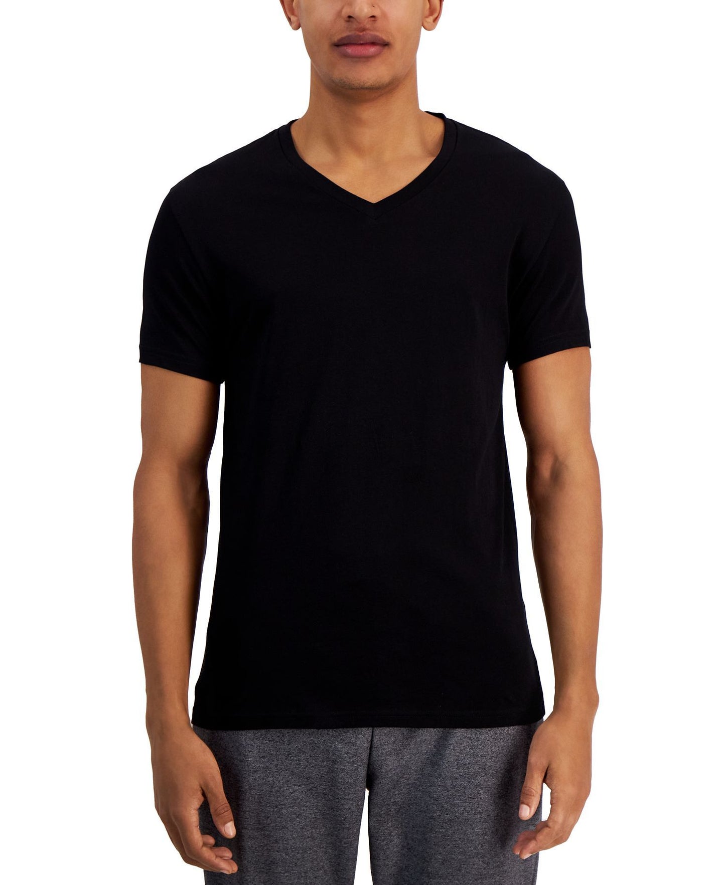Alfani Regular-Fit V-Neck Solid Undershirts Pack of 4