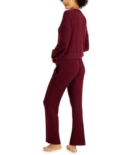 Alfani Ribbed Wide Leg Pajama Set Port Royale thumbnail 2