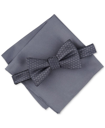 Alfani Rolling 2-Pc. Neat Pre-Tied Bow Tie & Solid Pocket Square Set