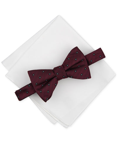 Alfani Salley Dotted Bow Tie & Pocket Square Set