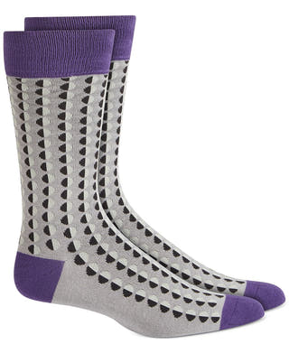Alfani Shaded Circle Dot Socks Grey