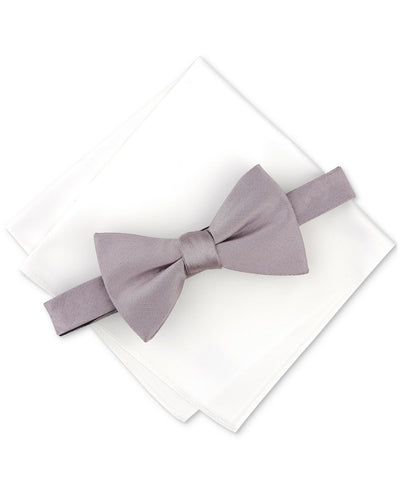 Alfani Solid Texture Pocket Square and Bowtie