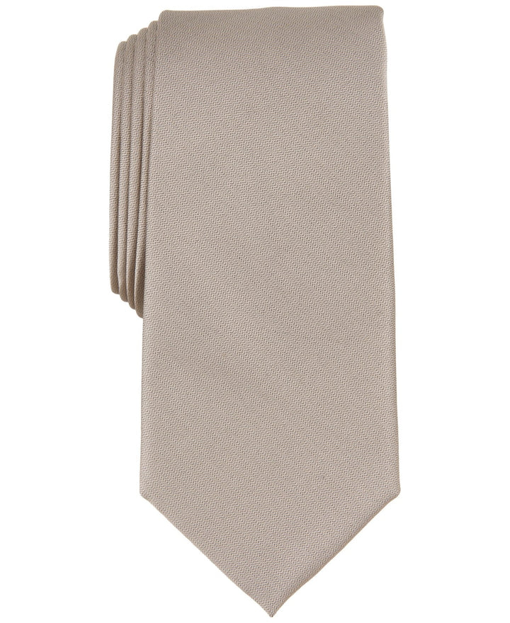 Alfani Solid Texture Slim Tie Created for Macy - Camel