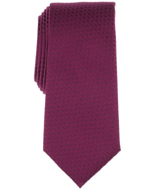 Alfani Sylvan Textured Solid Tie Berry
