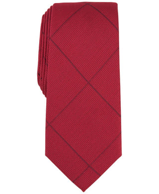 Alfani Tie Necktie One Size Red Amber Grid
