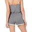 Alfani Ultra Soft Contrast Trim Pajama Romper in Oxford Heather