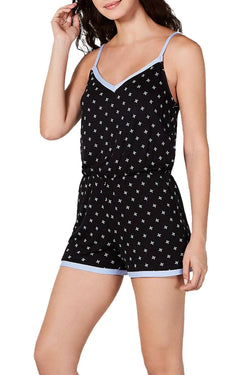 Alfani Ultra Soft Contrast Trim Pajama Romper in Pinwheel Floral thumbnail 1