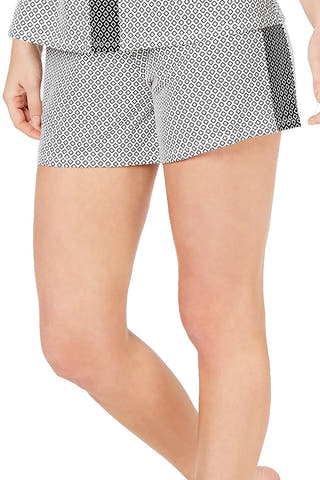 Alfani Ultra Soft Positive/Negative Side Stripe Printed Short in Diamond Geometric White