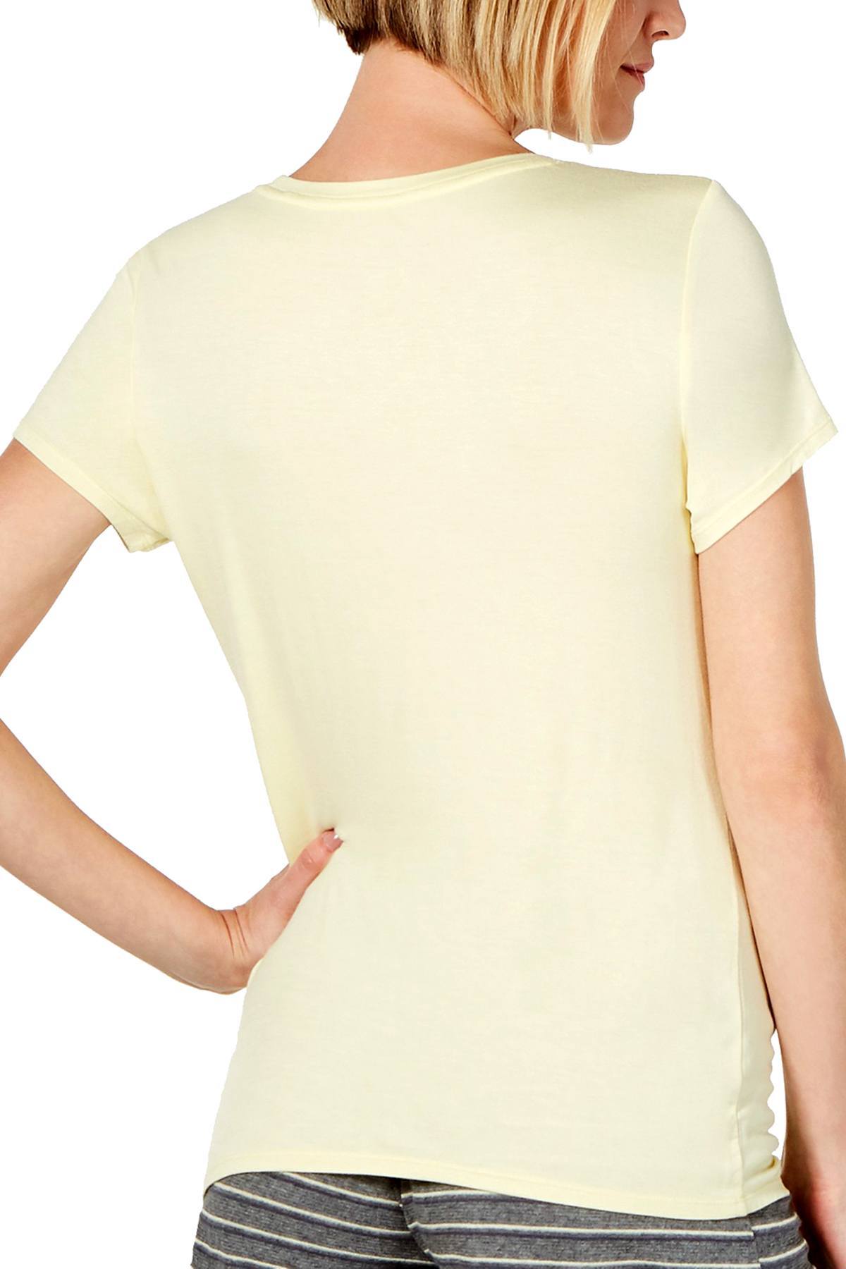 Alfani Ultra Soft Twist Front Lounge Top in Buttercup