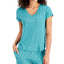 Alfani Ultra-soft Knit Pajama Top Greenblue Slate