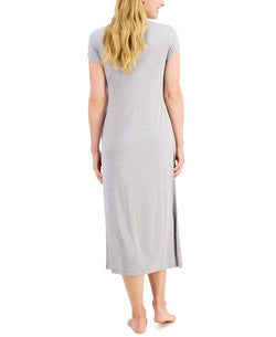 Alfani Ultra-soft Long Sleepshirt Nightgown Hy Grey Hthr thumbnail 3