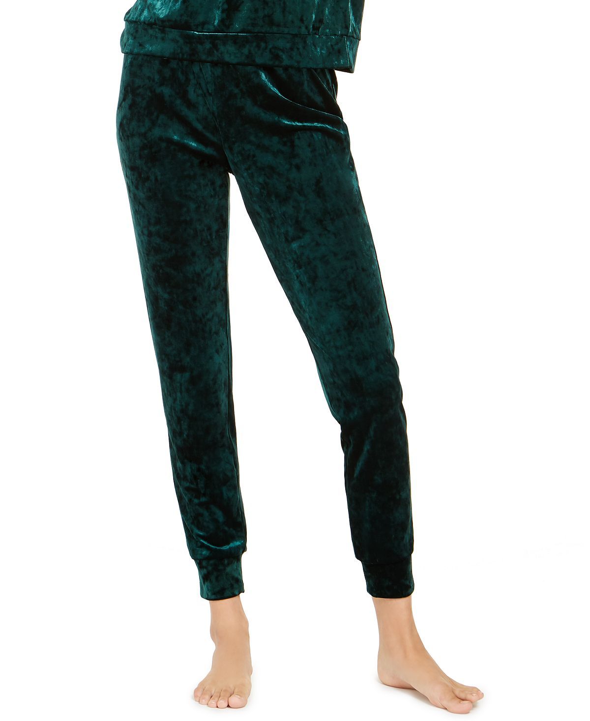 Alfani Velvet Sleep Jogger Pants Pine Velvet