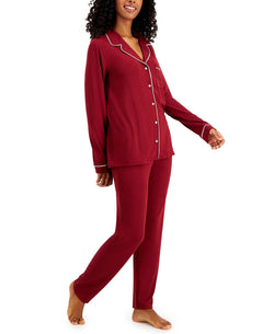 Alfani Wo Ultra-soft Printed Pajama Set Garnet Stone thumbnail 1