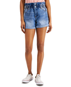 Almost Famous Ynq Denim Cuffed Ripped Shorts Medium Wash thumbnail 1