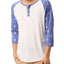 Alternative Eco Star-print Heathered Henley Eco Ivory/Pacific Blue Stars