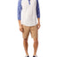 Alternative Eco Star-print Heathered Henley Eco Ivory/Pacific Blue Stars