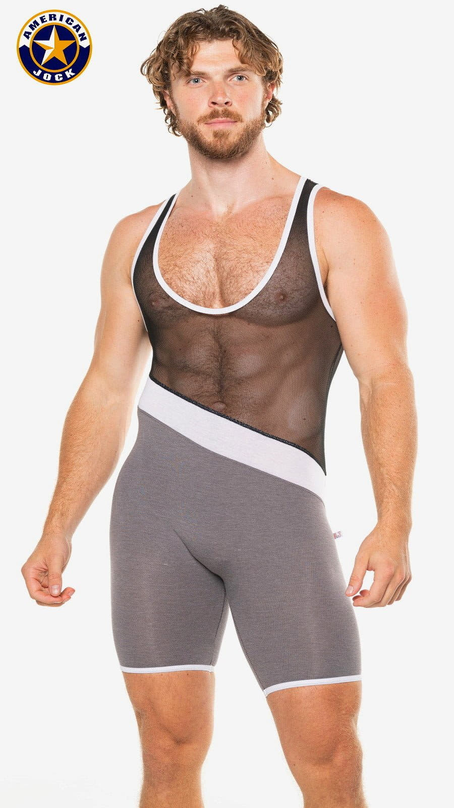 American Jock Black Physique Tri-Color Singlet