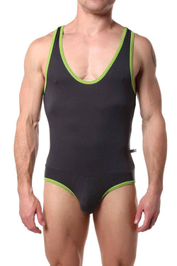 American Jock Charcoal/Lime Endurance Jock-Singlet thumbnail 2