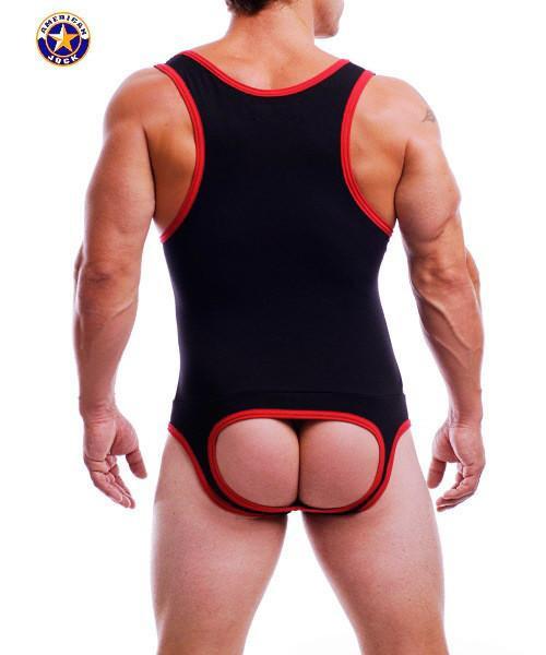 American Jock Red Black Endurance Jock Singlet