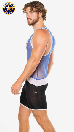 American Jock Royal Blue Physique Tri-Color Singlet thumbnail 2