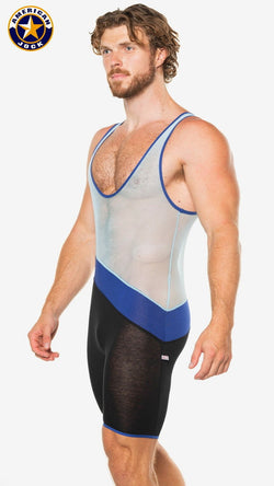 American Jock Sky Blue Physique Tri-Color Singlet thumbnail 2