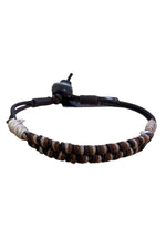 AmiGAZ Brown Tone Hemp Braid Leather Bracelet