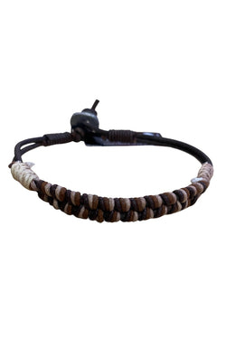 AmiGAZ Brown Tone Hemp Braid Leather Bracelet thumbnail 2