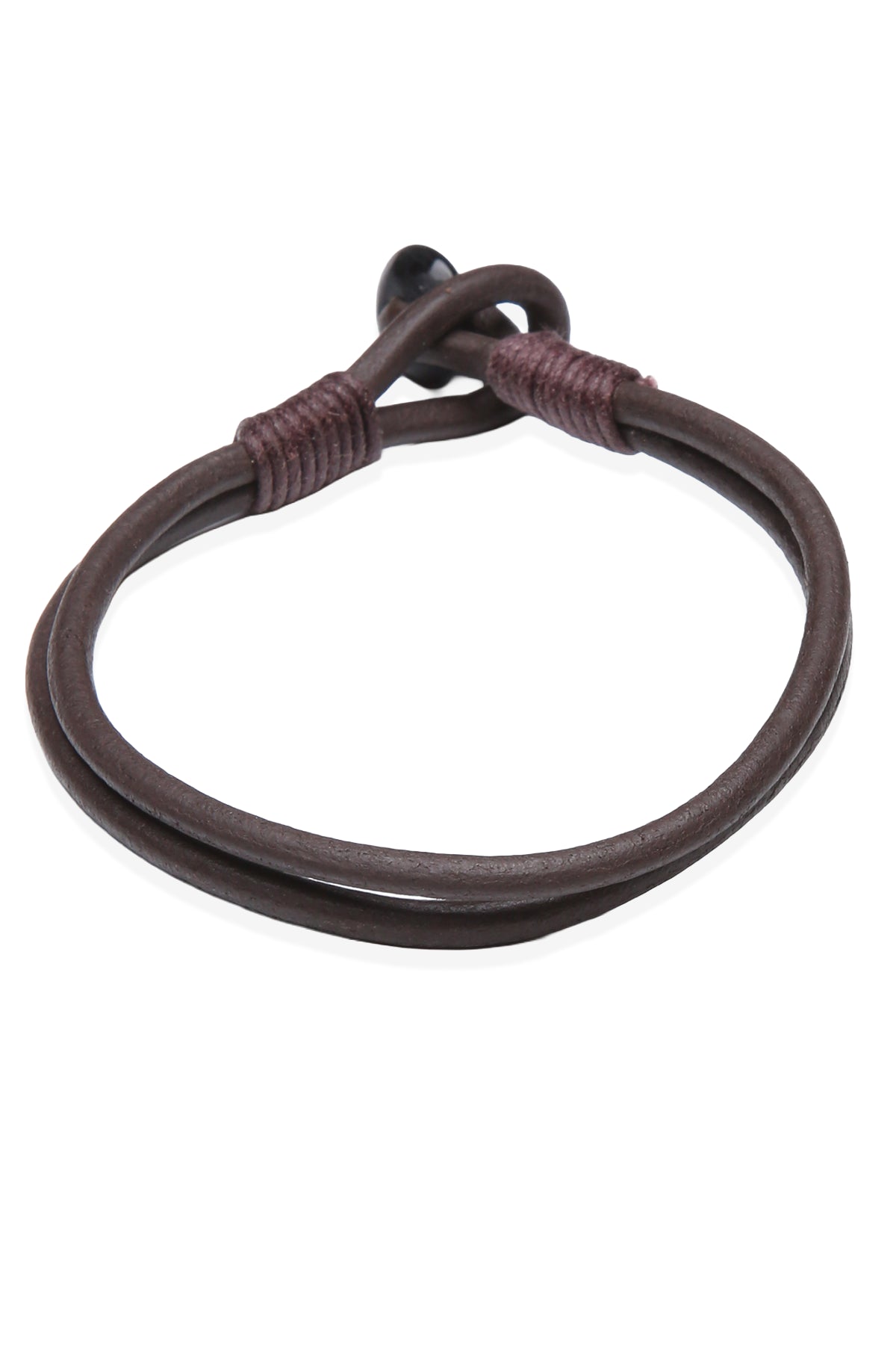 Amigaz Brown Leather Cord Wrap Bracelet