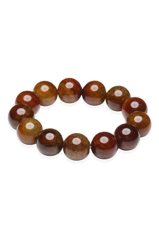 Amigaz Green Tiger Bead Stretch Bracelet
