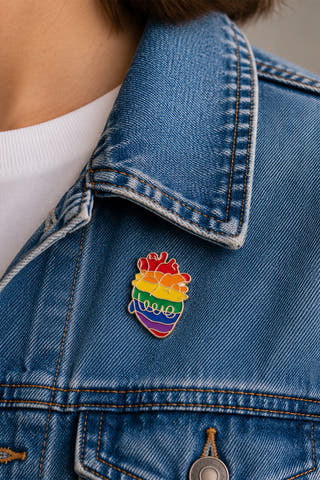 Anatomical Rainbow Heart Enamel Pin