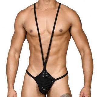 Andrew Christian Black Dazzle String Singlet