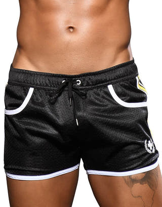 Andrew Christian Black Sports Mesh Swim Shorts