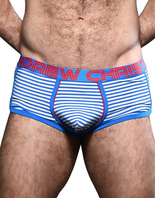 Andrew Christian Blue Hampton Stripe Boxer W/ Almost Naked