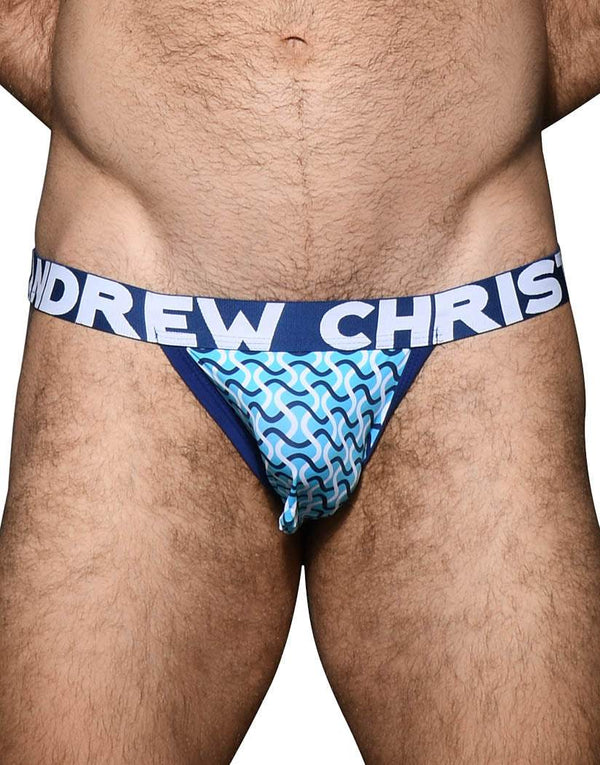 Andrew Christian Blue Mykonos Jock W/ Almost Naked