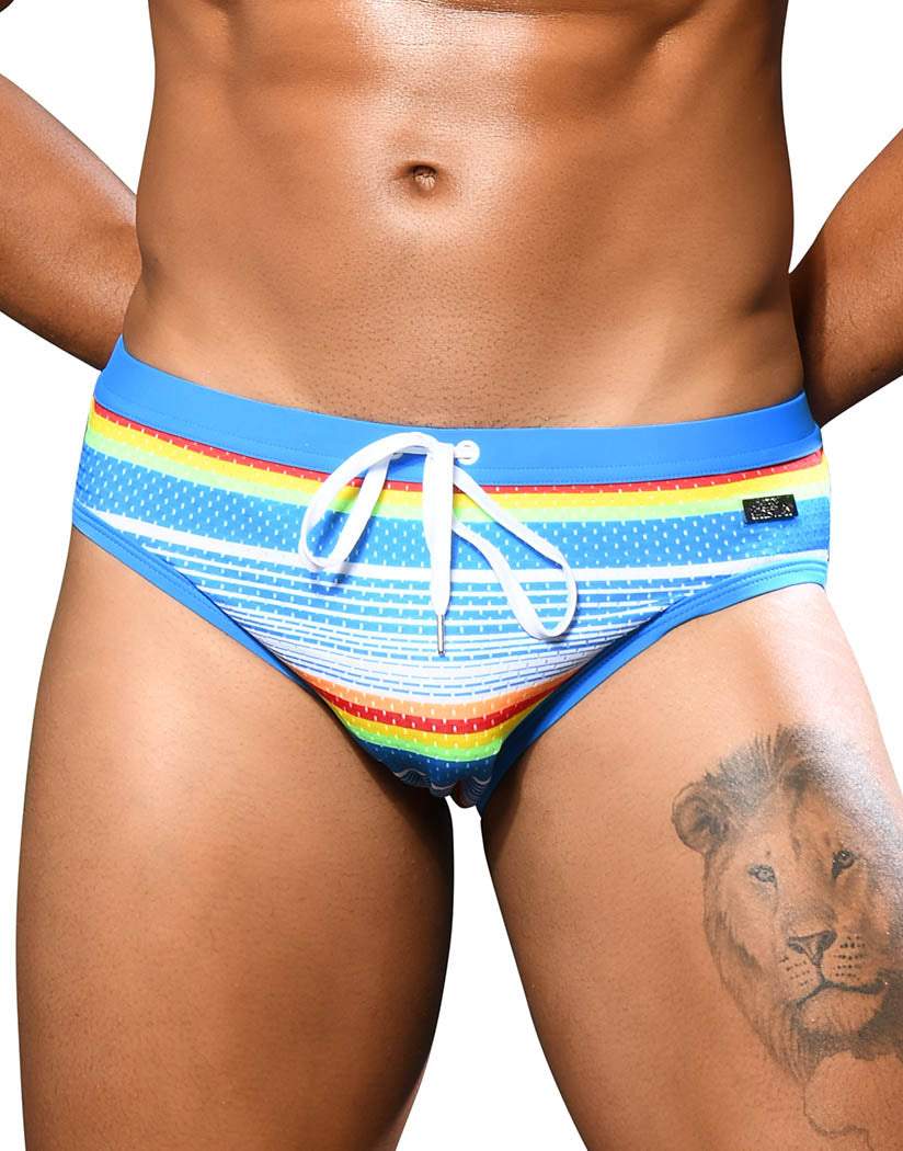 Andrew Christian Blue Retro Mesh Swim Bikini