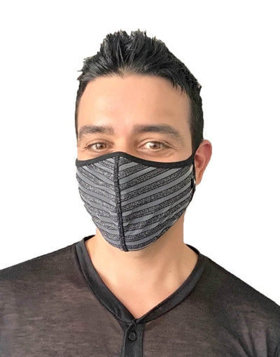Andrew Christian Silver Glitter Stripe Face Mask
