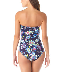 Anne Cole Holiday Paisley Twist-front Strapless One-piece Swimsuit Holiday Paisley Navy thumbnail 2