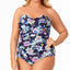 Anne Cole Plus Holiday Paisley Printed Shirred One-piece Swimsuit Holiday Paisley Navy