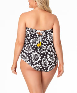 Anne Cole Plus Riviera Paisley Blouson Strapless One-piece Swimsuit Riviera Paisley thumbnail 3