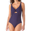 Anne Cole Textured Twist-front One-piece Swimsuit Navy