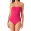Anne Cole Twist-front Ruched One-piece Swimsuit Berry