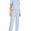 Aqua Floral Print Pajama Set Light Blue