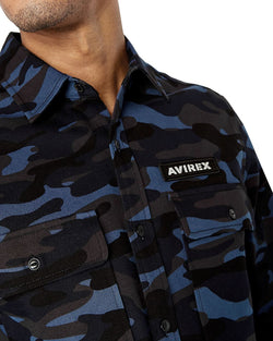 Avirex Camo Slim Fit Shirt Navy Camo thumbnail 3