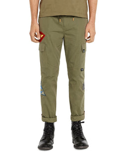 Avirex Patch Drawstring Slim Fit Pants Military Olive thumbnail 1