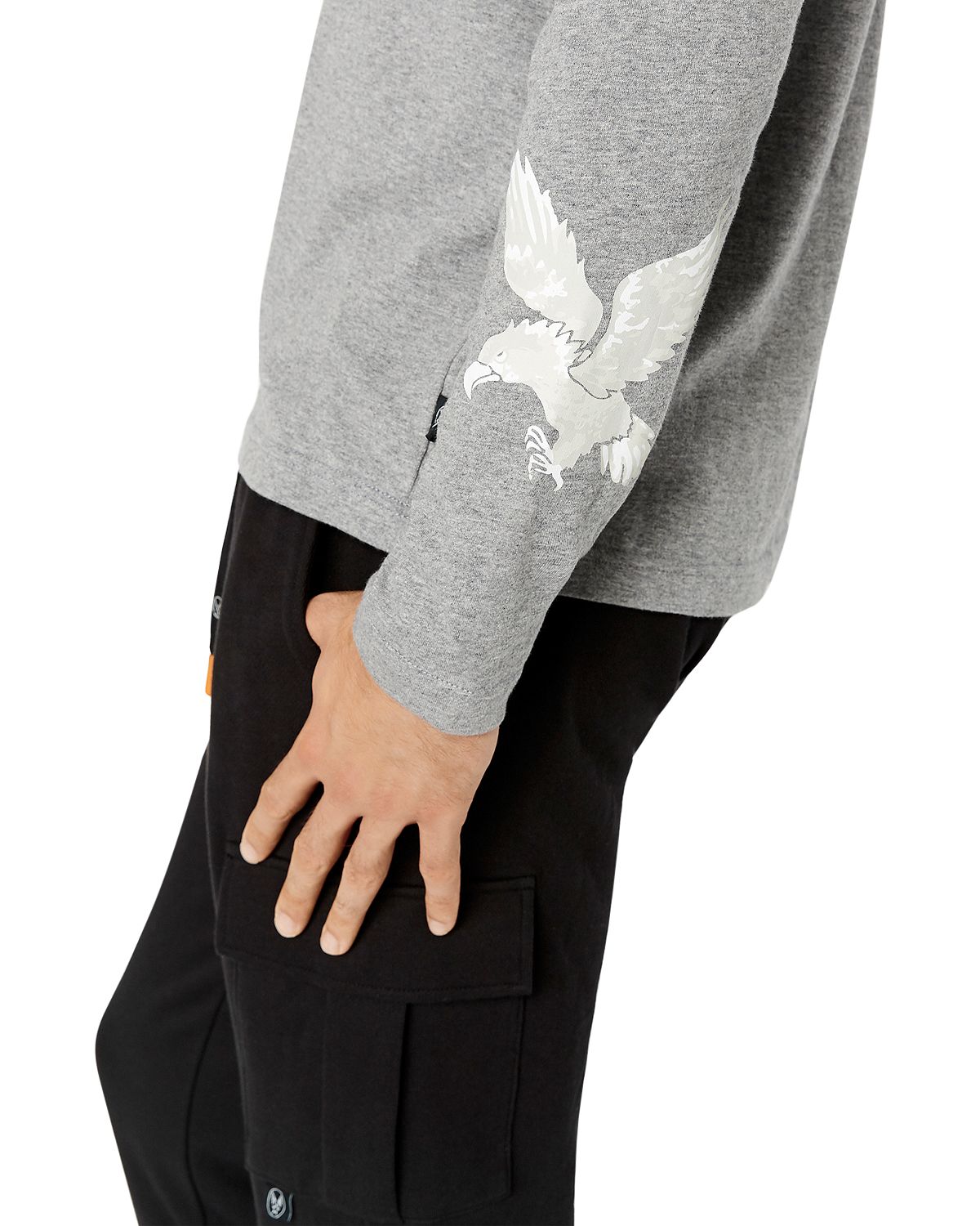 Avirex Patch Logo Long-sleeve Tee Gray Heather