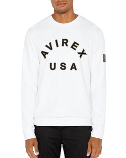 Avirex Patchwork Embroidered-logo Sweatshirt White thumbnail 2