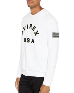 Avirex Patchwork Embroidered-logo Sweatshirt White thumbnail 1