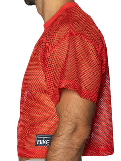 BIKE Athletic Men's activewear BAM134 Short Sleeve Practice Jersey in Color Bright Red thumbnail 4