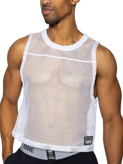 BIKE Athletic Men's activewear BAM135 Sleeveless Practice Jersey - Performance Color White thumbnail 2