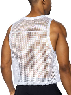 BIKE Athletic Men's activewear BAM135 Sleeveless Practice Jersey - Performance Color White thumbnail 3